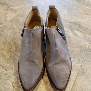 Frye Sacha Moto Shootie Grey Suede 8B